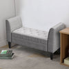 Modern Rolled Arm Bed End Bench Storage Box Footstool Bedroom Footrest Wood Legs
