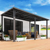 Aluminium Lean to Gazebo Outdoor Metal Harodtop Wall-Mounted Heavy Duty Pergolas