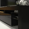 200cm TV Unit I Modern Cabinet TV Stand I Black High Gloss Doors I Free LED
