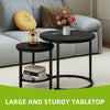 Nesting Coffee Tables Set of 2 Round Stacking Sofa Side Tables Bed/Living