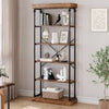 6 Tier Bookshelf Wood Bookcase Vintage Storage Display Rack Organizer