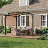 305 x 242 cm Retractable Pergola Large Garden Pergola with Sun Shade Beige