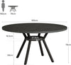 120cm Round Dining Table, Modern Kitchen Table with Metal Base for Dining Room
