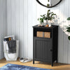 Freestanding Storage Organizer Wooden Bathroom Floor Cabinet-Black