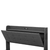 King Bed Frame Grey Upholstered Wooden Slatted Bed Frame with Storage, 3 Drawers