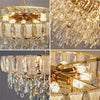 10-Lights Gold Crystal Chandelier Kitchen Island Pendant Light Entryway Hallway