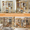 Thicken Bamboo Clothes Rail Garment Rack Cloakroom Open Wardrobe Walk-in Closet