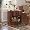 Fluted Nightstand with Drawer,Wood End Table,Bedside Storage Cabinet for Bedroom
