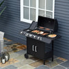 Outdoor Gas BBQ Grill 4+1 Burner Garden Barbecue Cooker Trolley Side Shelves