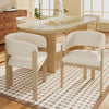 Dining Chairs Set of 4 w/ Boucle Fabric & Sturdy Wooden Frame for Dining, Living