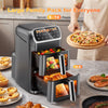 Dual Air Fryer 8L, 13 Programs with Visual Window, 2600W, 2 Years Warranty, NEW