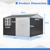 Garden Shed 10x10FT Steel Apex Tool Equipment Organize W/Window Door Anthracite