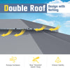 296x397cm Double Roof Patio Canopy Large Outdoor Gazebo Gray