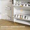 Slim Shoe Storage Cabinet with 3 Flip Drawers for Hallway, White