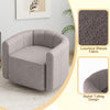 Modern Upholstered Sherpa Swivel Barrel Chair Bedroom ArmchairGrey