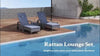 Rattan Sun Lounger Set Wicker Recliner Bed Side Table Garden Furniture Cushion