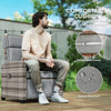 Rattan Garden Recliner Chair Sun Lounger Flip Table Footrest Outdoor Armchair