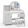 Kids Vanity Table & Chair Set Children Pretend Play Makeup Dressing Desk
