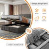 UPHOLSTERED OTTOMAN BED 4FT6 DOUBLE BED FRAME WITH STORAGE, VELVET FABRIC GREY