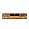 Step Wooden TV Stand In Rustic Oak With LED Lighting
