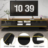 TV Stand Cabinet 180cm w/ LED Lights, 3 Drawers Storage Modern High Gloss Black