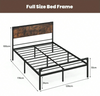 Double Bed Frame Industrial Metal Platform Bed with Headboard and Footboard