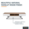XL Large TV Stand for Up To 95" TVs - 2m Wide Natural Walnut Wood & Gloss White
