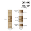 Tall Bathroom Cabinet, Oak Wood Effect Bathroom Tallboy Storage Unit,