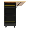 Rolling Kitchen Island on Wheels Storage Trolley w/ Large Cabinet Cupboard Black