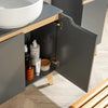 Under Sink Basin Unit Bathroom Grey Storage Cupboard Shelving Furniture Unit