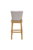 2x Bar Stools Upholstered High Chairs Kitchen Island Stools Breakfast Wood Legs