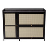 3 Rattan Doors Bamboo Shoe Cabinet Storage Cupboard Hallway Footwear Stand Rack