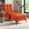 Upholstered Velvet Recliner Chair w/Footrest–High Back Adjust Lounge Armchair