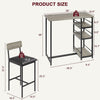 Dining Table Set for 2, Small Kitchen Table with 2 Upholstered Chairs Storage