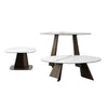 Coffee Table Ceramic Glass Top Marble Effect Brown Metal Frame Living Room Home