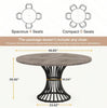 Dining Table Round Wood Top Metal Base Farmhouse Industrial Kitchen Dining Room