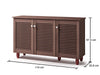 Shoe Storage Cabinet 3 Slatted Doors Rack Cupboard Stand Drawer Unit Footwear