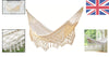 Large Boho Cotton Fringe Double Camping Hammock Bed White 2 Person 200x150cm