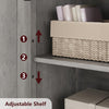 Freestanding Pantry Storage Cabinet w/Glass Doors,Adjustable Shelves,Tall Cupboa