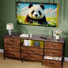 8 Fabric Drawers, Metal Frame Storage Cabinet with Wood Top for Living Room
