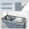Double Tilt-Out Laundry Hamper Cabinet with 2 Drawers-Grey