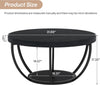 32‘’ Round Coffee Table 2-Tier Circle Wood Accent Center Table for Living Room