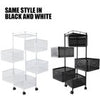 6 Tier Kitchen Rotating Storage Trolley Cart Utility Vegetable Mobile Shelf Rack