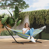 Double Hammock with Steel Stand, 350 lb Capacity, Portable In/Outdoor Carry Bag