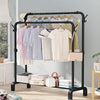 Heavy Duty Double Rail Clothes Garment Hanging Rack Shelf Display Stand UK
