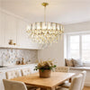 10-Lights Gold Crystal Chandelier Kitchen Island Pendant Light Entryway Hallway
