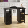 Rolling Table Nail Workstation Drawer Vacuum Marbling Texture Cabinet