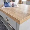 Grey Coffee Table Oak Effect Top 1 Drawer Storage Occasional Table Metal Handles