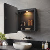 Bathroom Mirror Cabinet with Shaver Socket Demister 3 LED Lights Black Cupboard