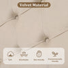 Velvet Fabric Upholstered Bed 4FT6 Double Size Bed Platform Bed Frame Beige